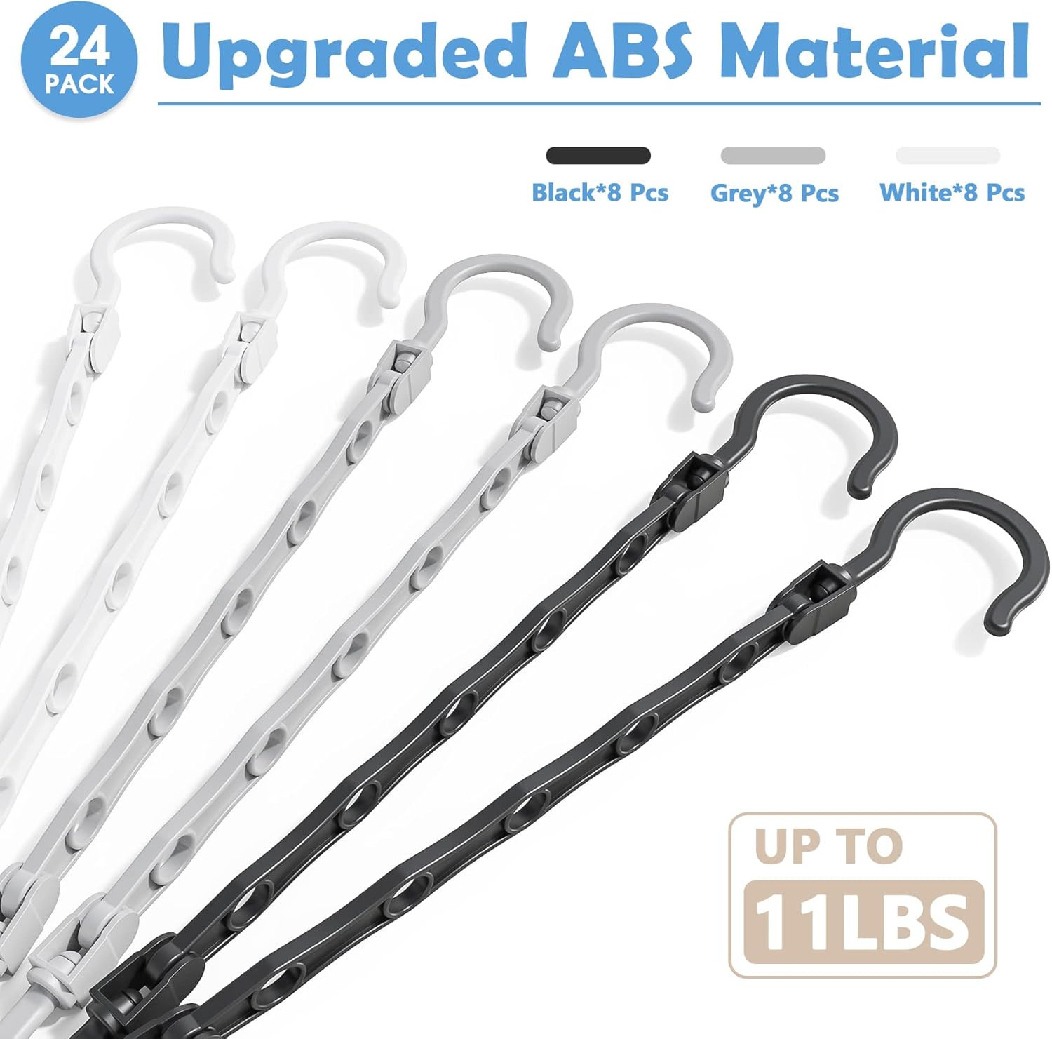 24 Pack Hangers Space Saving Magic Space Saver Storage Smart Plastic Clothes Han gallery