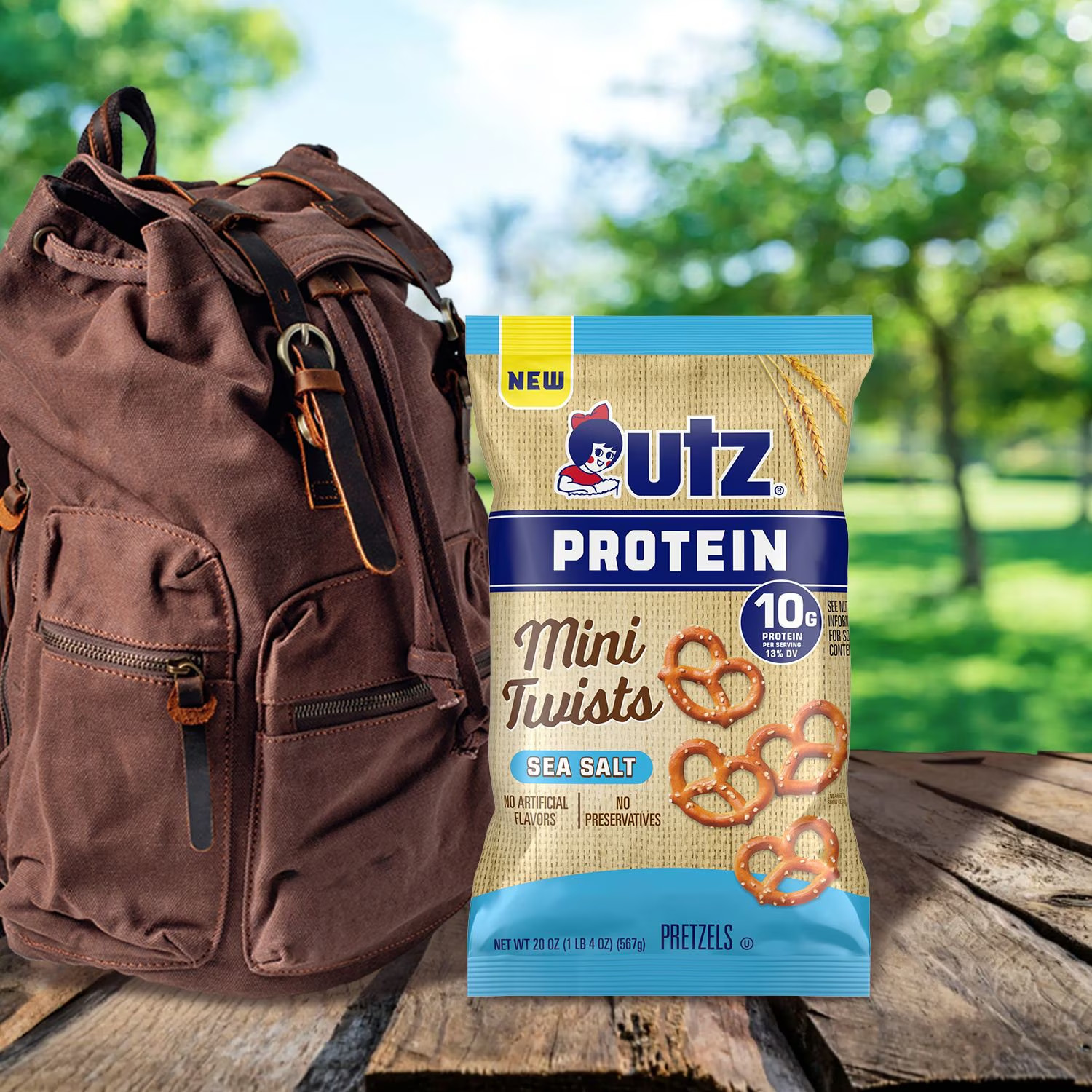 Utz Protein Sea Salt Mini Twists Pretzels, 20 oz. FREE SHIPPING!!! gallery