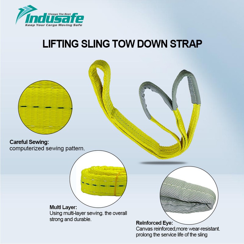 Indusafe Rigging Moving Lifting Straps Industrial Web Sling 3100LBS 3/6/9 FT 5:1 gallery