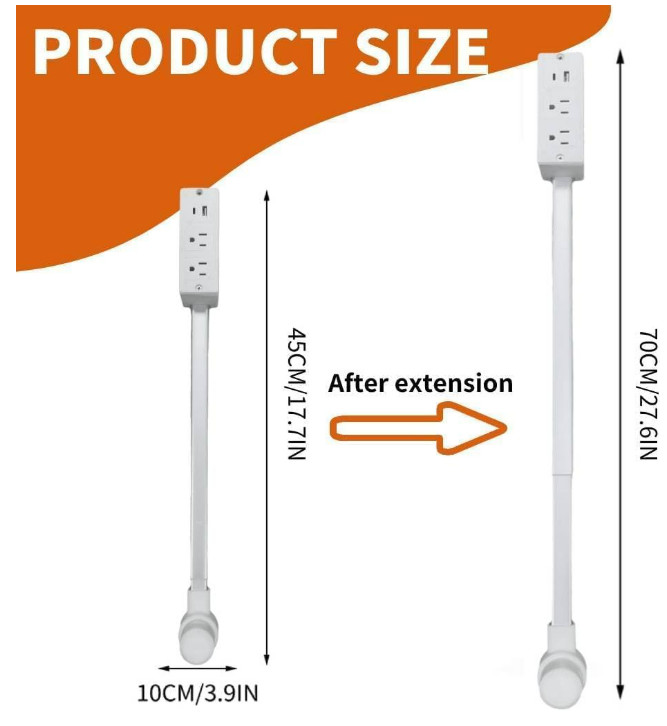 Electrical Outlet Expander Power Socket Rotating Extender Sofas Nightstands Desk gallery