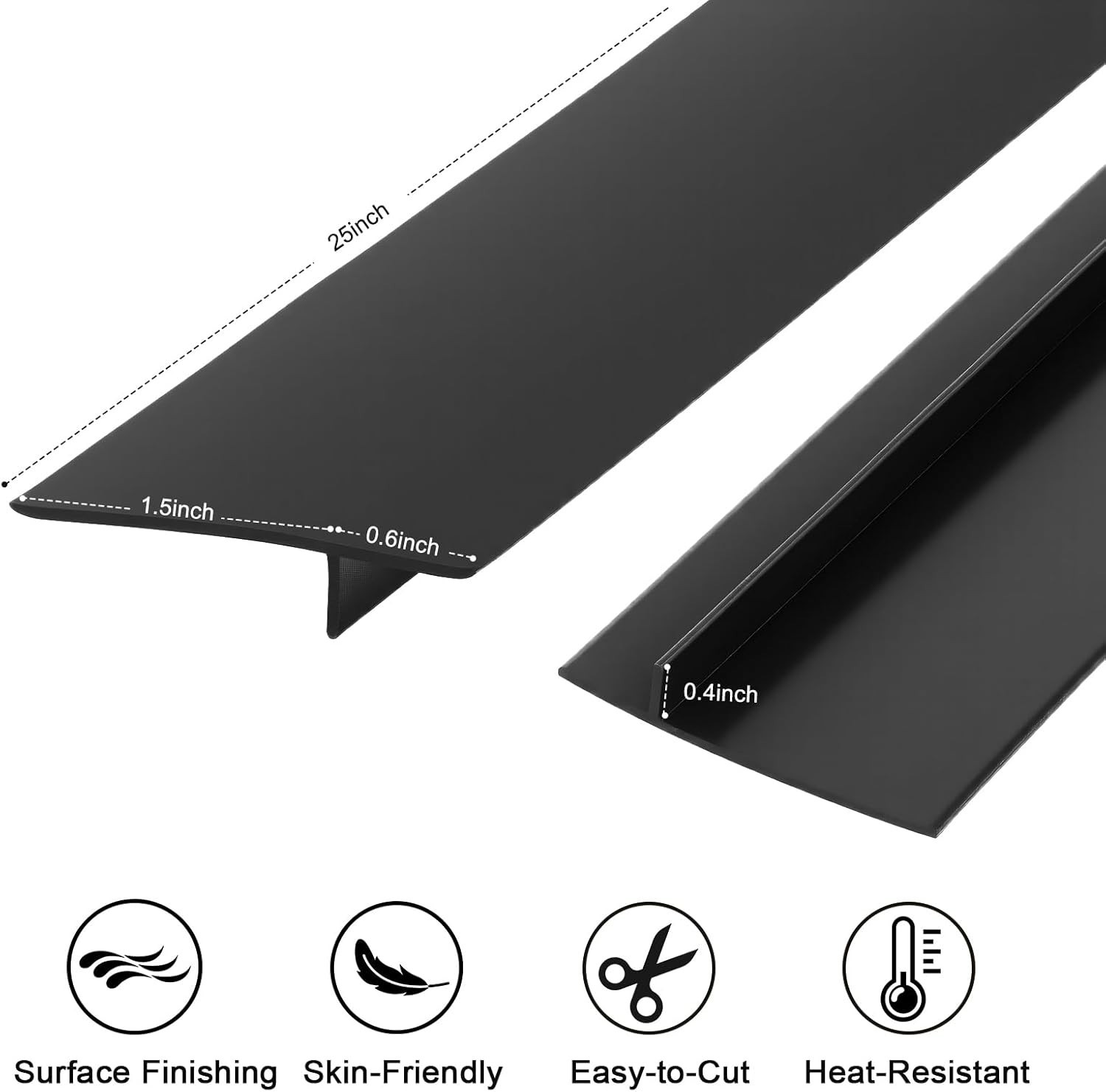 2 Pack 25 Inch Silicone Stove Gap Filler Kitchen Counter Top Gap Cover Fit gallery