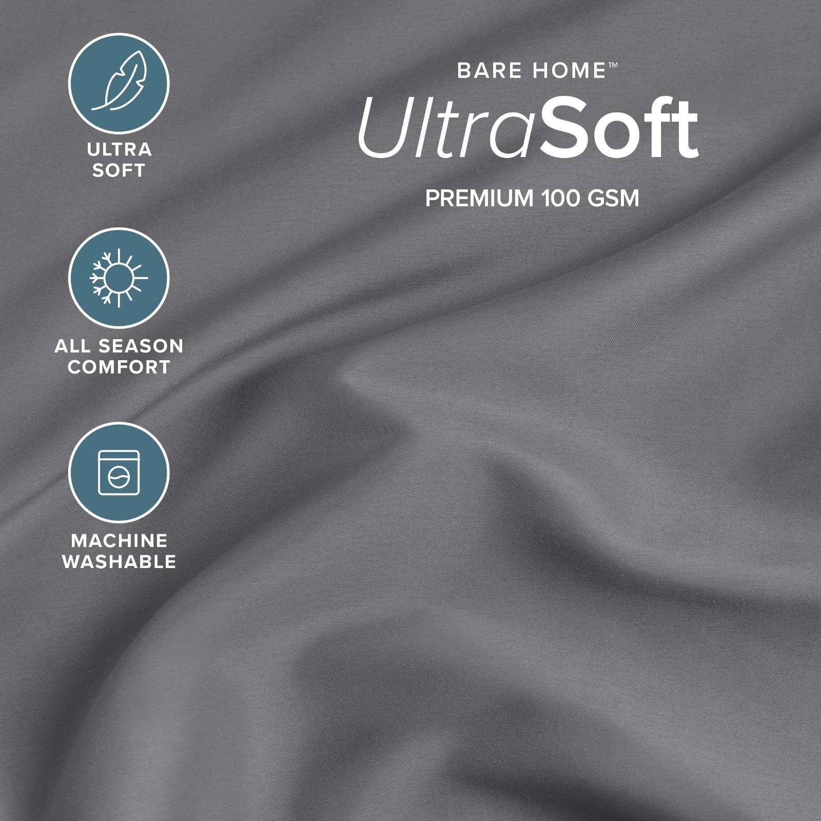 Bare Home 22" Deep Pocket Fitted Sheet - Premium 1800 Microfiber gallery