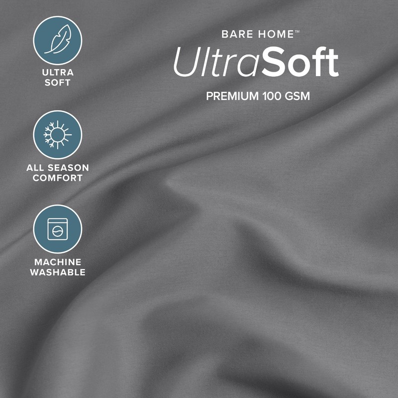 Bare Home 22" Deep Pocket Fitted Sheet - Premium 1800 Microfiber gallery