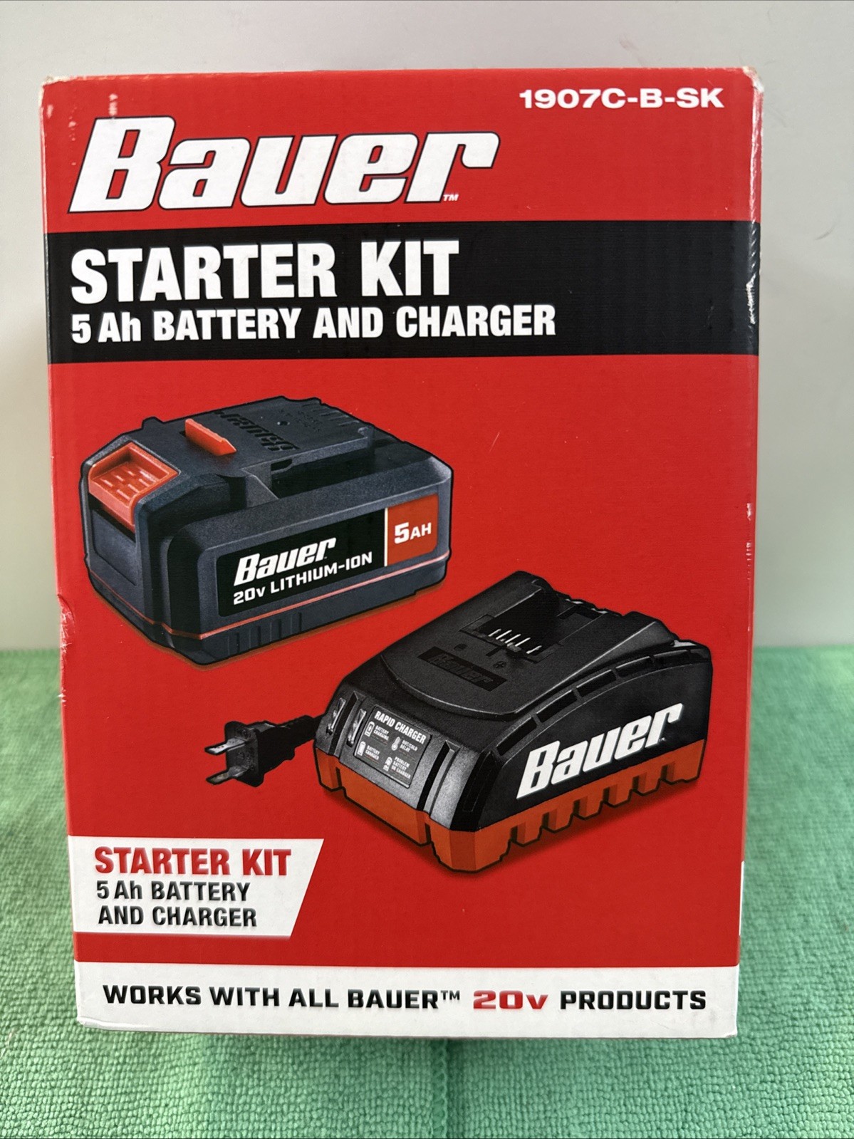 NEW Bauer 20V Starter Kit 5Ah Battery Included Charger - Model 1907C-B-SK gallery