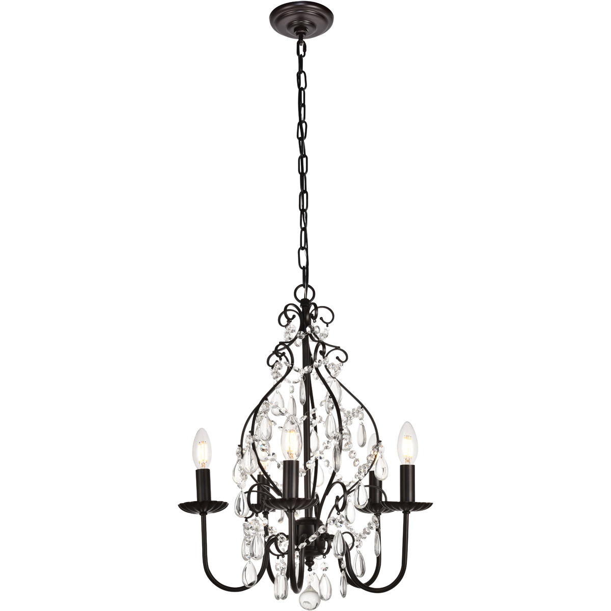 Crystal Chandelier Oil Rubbed Bronze Shabby Iron Chic Farmhouse Light Fixture gallery