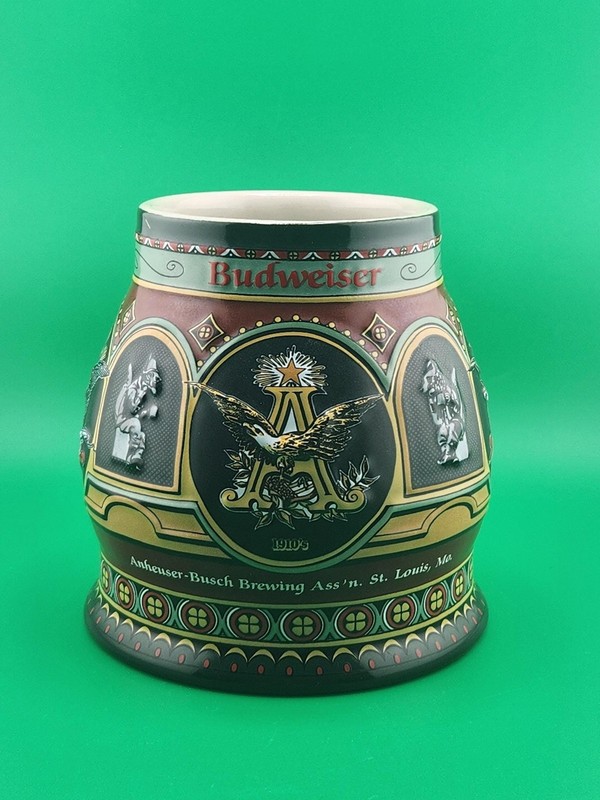 Budweiser Beer Stein Eagle Series 1900 Edition Pewter Lid Collector gallery