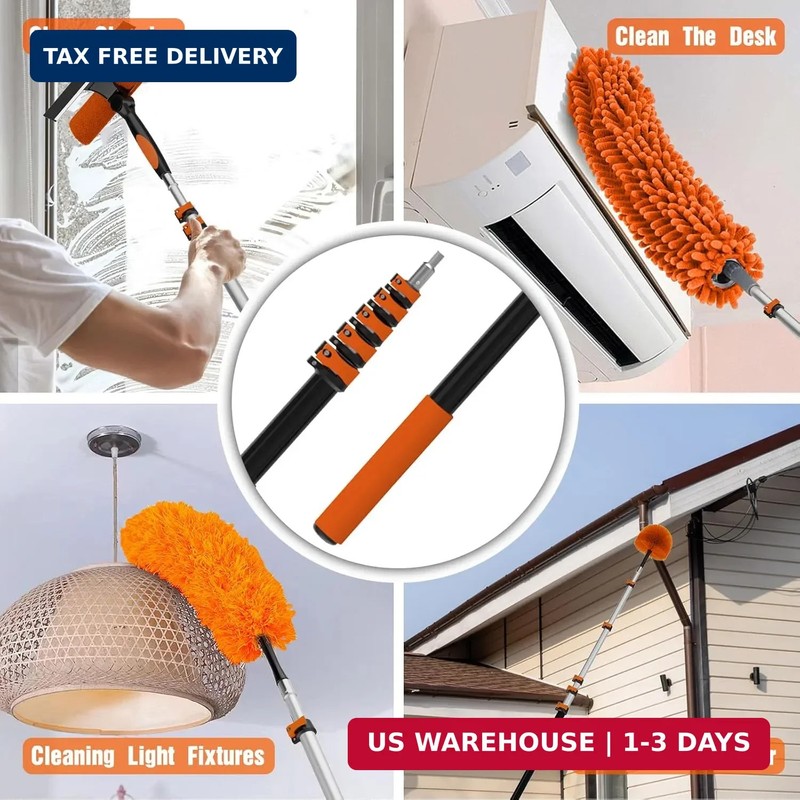 30FT Reach Duster Kit, Window Cleaning with 5-24FT Telescoping Extension Pole, H gallery