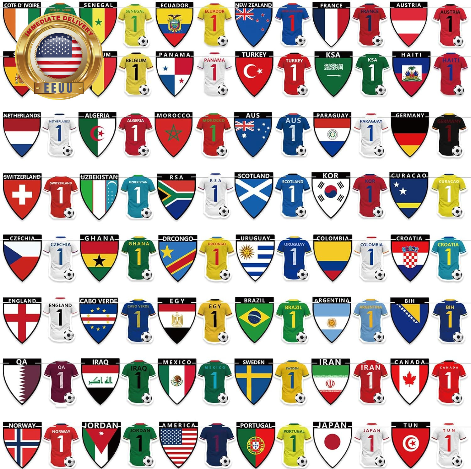 96PCS 2026 World Cup Soccer Party Decorations Banner the 48 Qualifying Nations J gallery