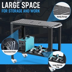 WORKPRO 36″×18″ Welding Table 1200 lbs Load Capacity 5/8″ Hole Welding Workbench