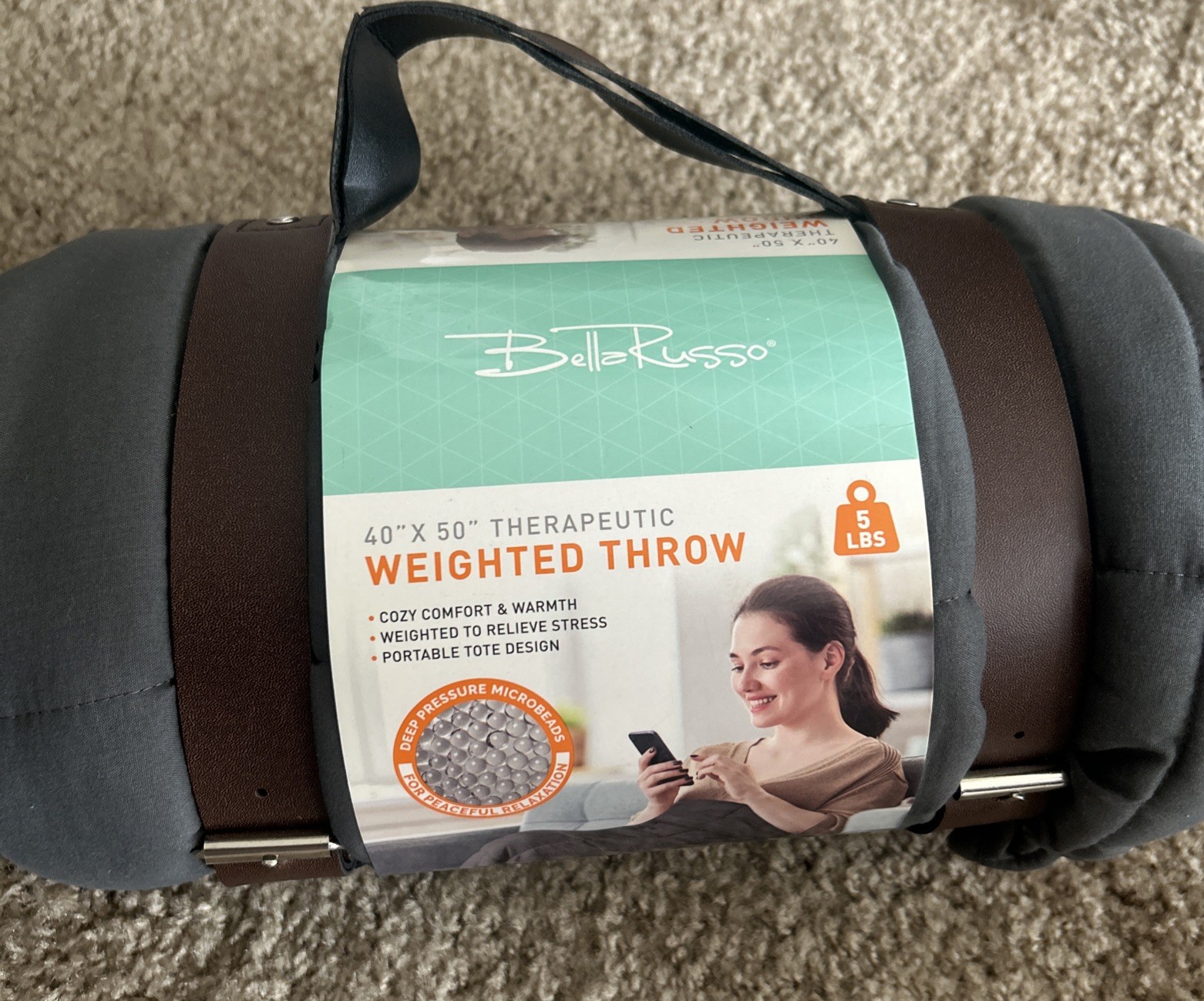 BELLA RUSSO Therapeutic Weighted Throw Blanket 40" X 50" 5LBS. Calming & Comfort gallery