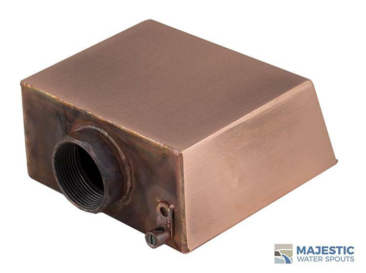 Hamilton 6" In-Wall Scupper for Pool/Spa or Water Fountain in Copper Back Fed gallery
