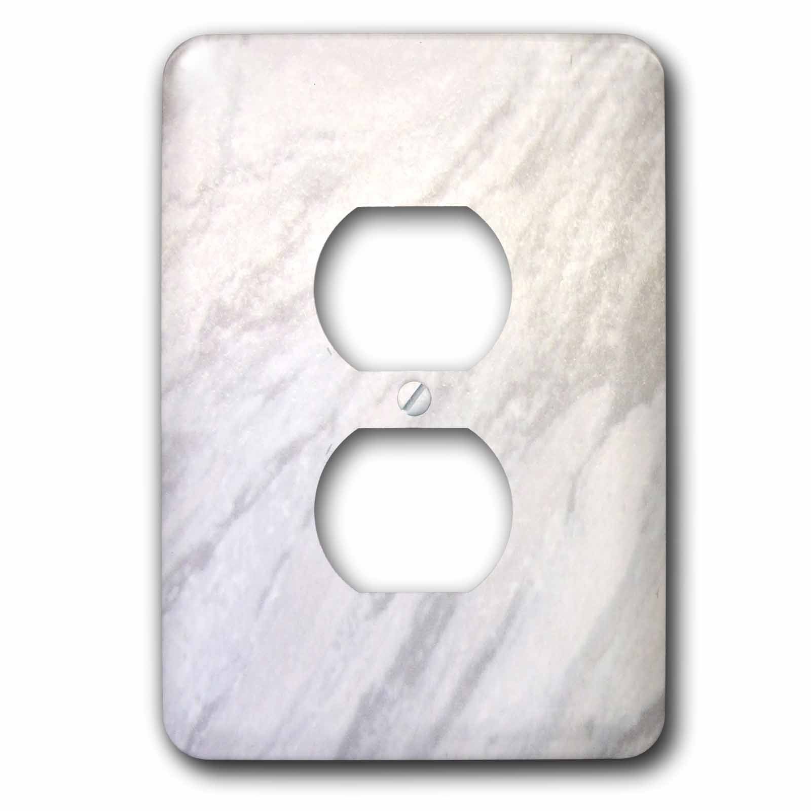 3dRose Gray Marble Texture 2-Plug Outlet Cover - White Light Grey Stone Look gallery