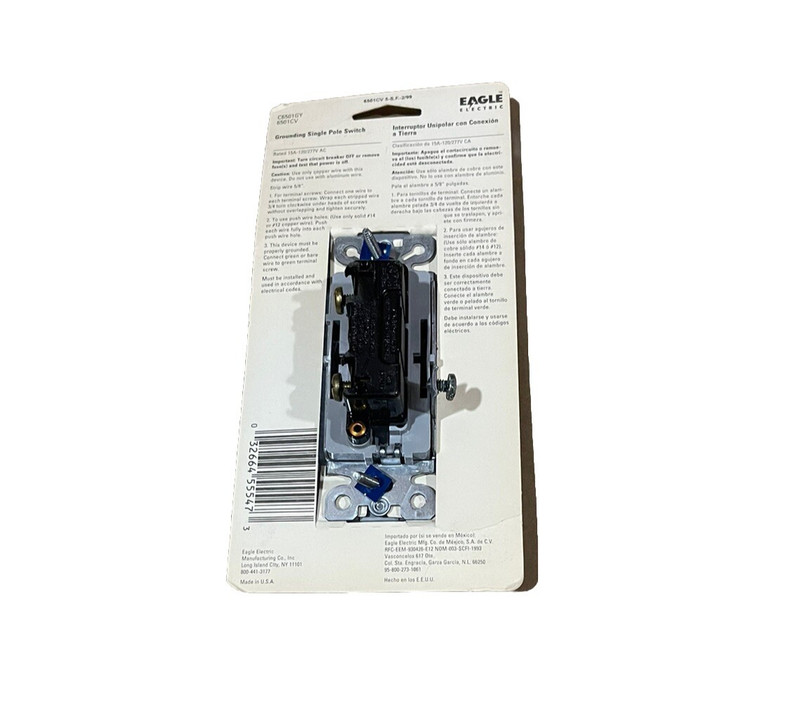 🔥2 Units ~ Eagle Electric C6503GY Decorator/Rocker 3-Way Switch, Gray, 15A🔥 gallery