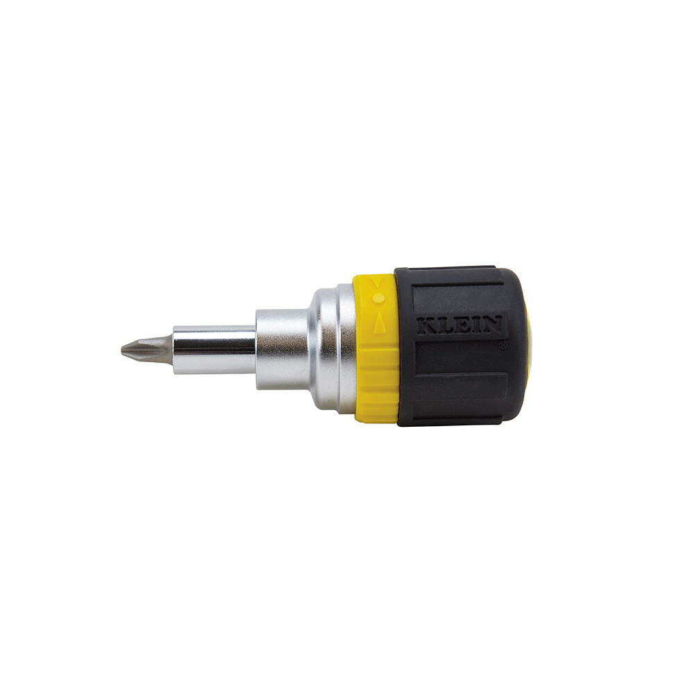 Klein Tools 32593 6-in-1 Ratcheting Stubby Screwdriver- Cushion Grip Handle gallery