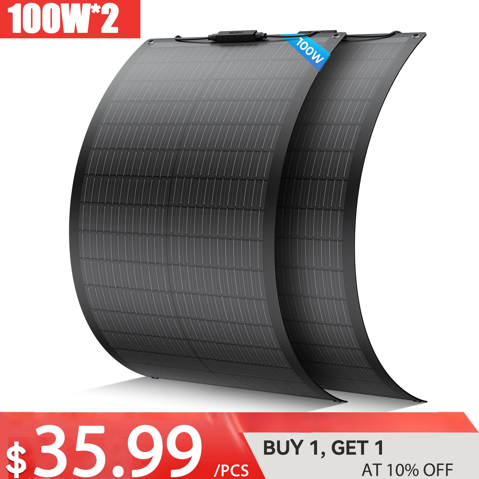 12V 200W Portable Flexible Solar Panel for Camping/RV/Home/Car Battery/Rooftop gallery