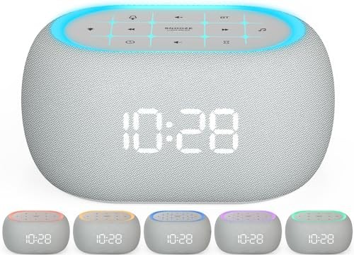 White Noise Sound Machine Alarm Clock with Bluetooth Speaker, 21 A-Grey A-grey gallery