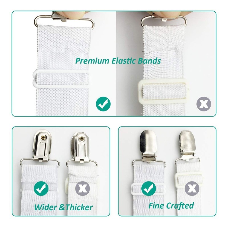 Sheet FastenersFitted Sheet Fasteners Elastic Straps, Adjtable Bedsheet Holders gallery