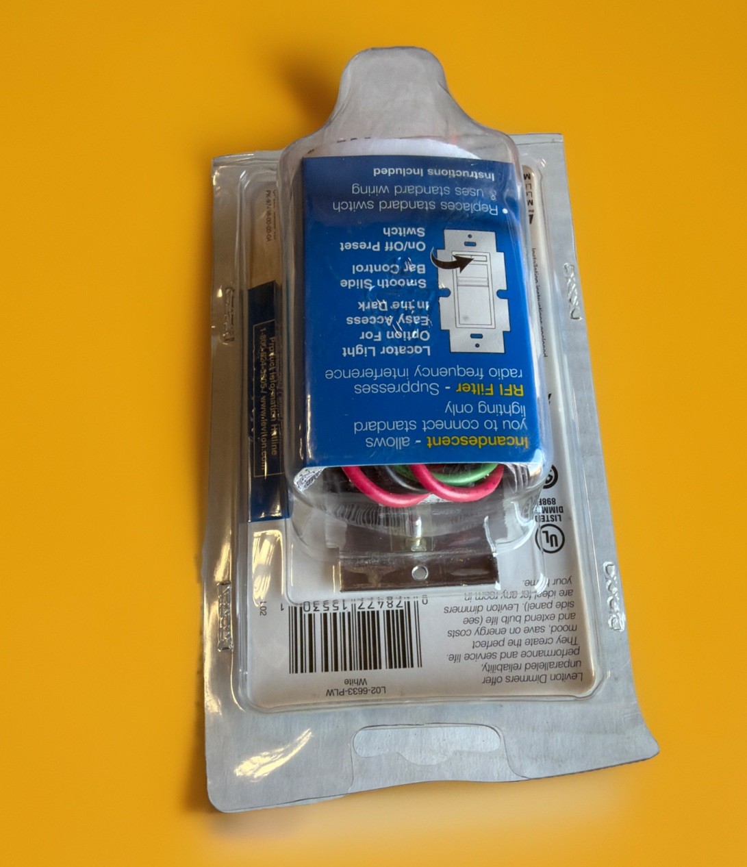 🔥 Leviton 6633-PLW Decora SureSlide Slide Dimmer Switch White ~ 1 Unit🔥 gallery
