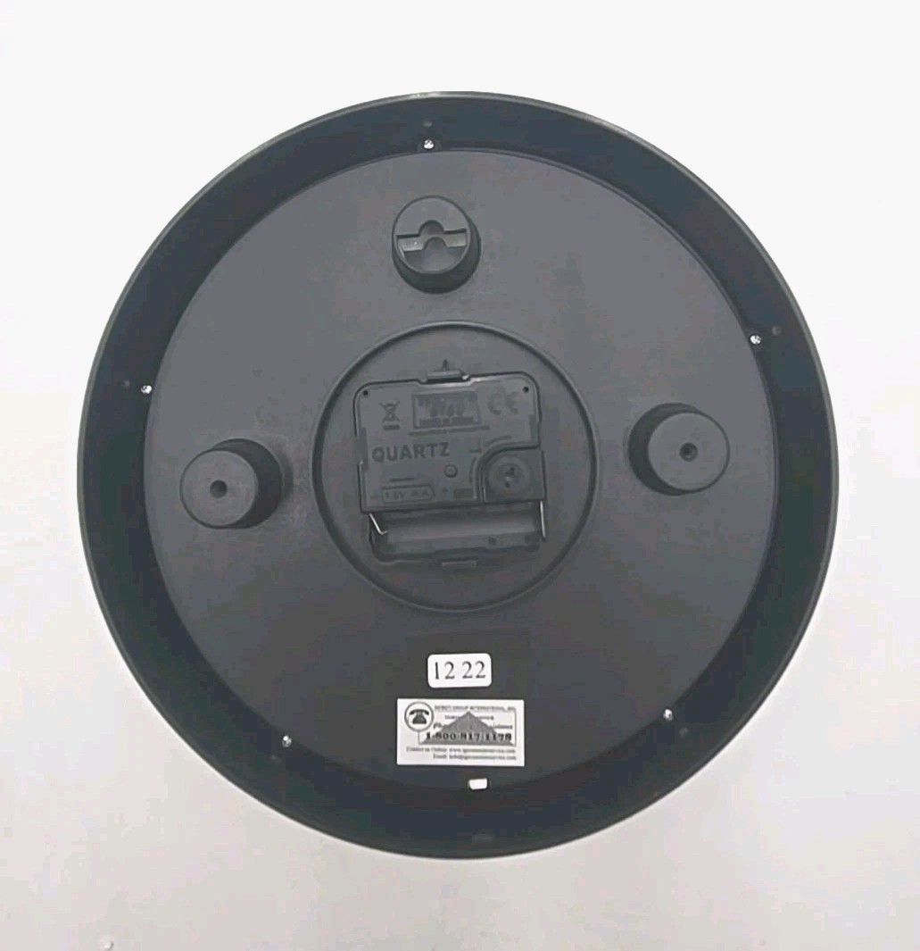 Round Quartz Wall Clock Black Frame White Face Analog Home Office School Battery gallery