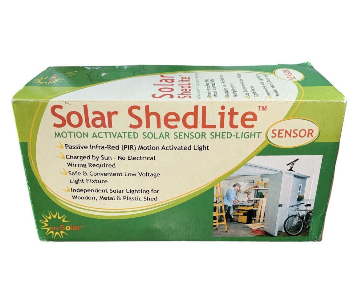 Solar Powered Shed Light Shedlite Motion Activated Solar Sensor (PIR) New In Box gallery