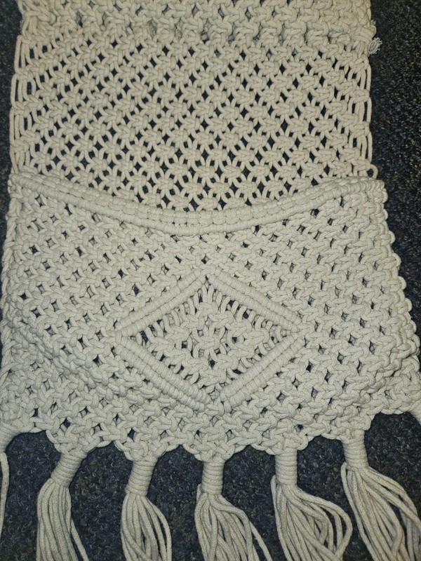 Macrame Wall Hanging Boho 2 pocket Woven Tapestry Tassel Home Decors 12 x 32 gallery