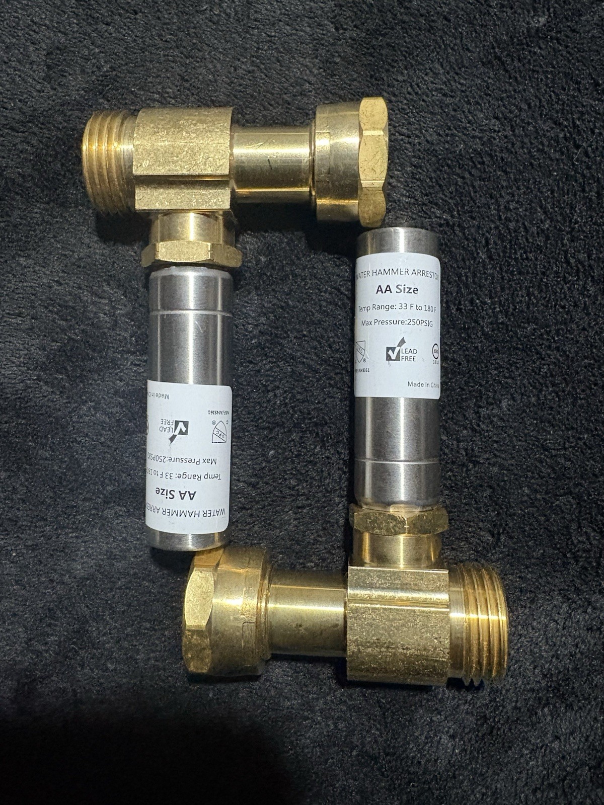 2 Pack Water Hammer Arrestor Washing Machine aa size 33f-180f gallery
