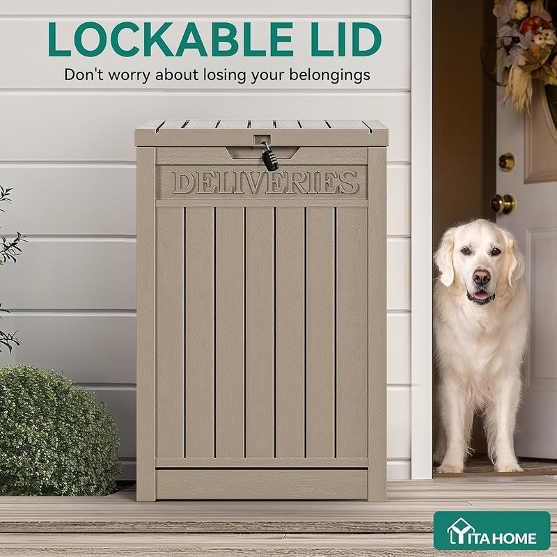 Lockable Outdoor Parcel Delivery Box Durable Weatherproof Resin Storage Solution gallery