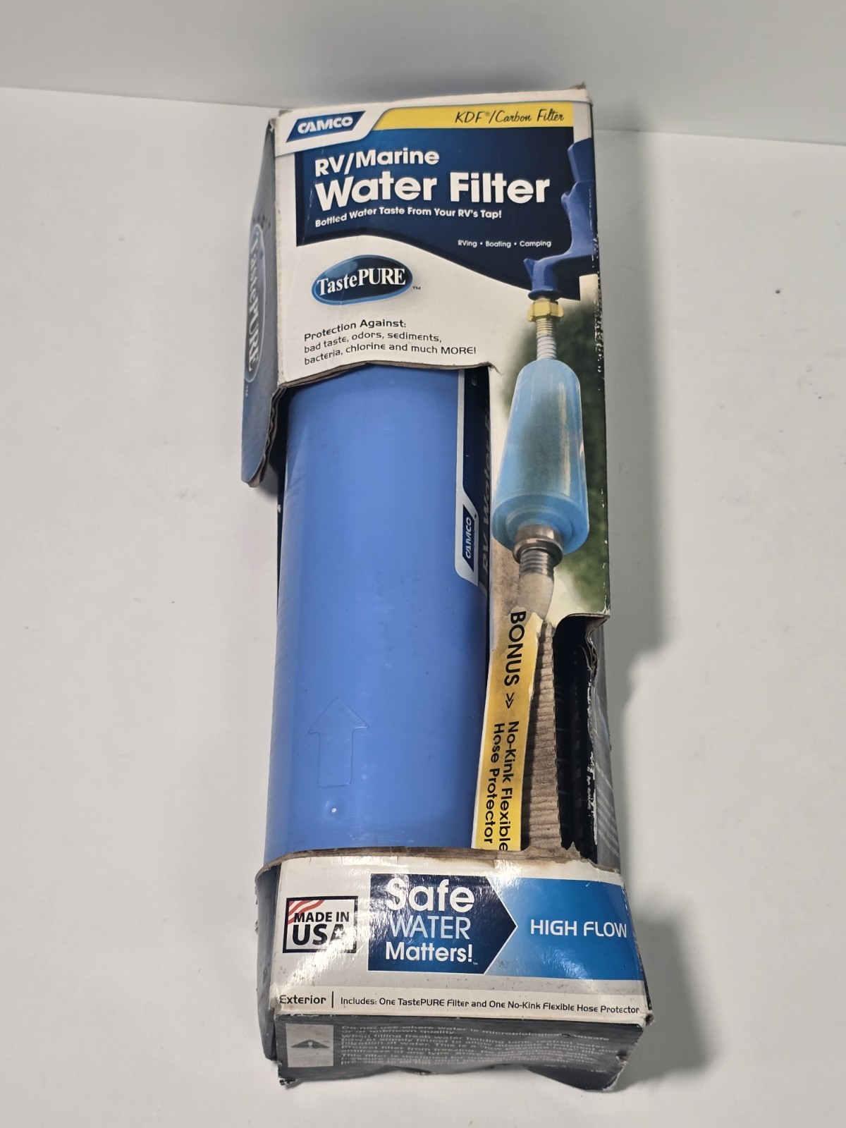 Camco Tastepure RV Inline Water Filter with Hose Protector Made in USA gallery