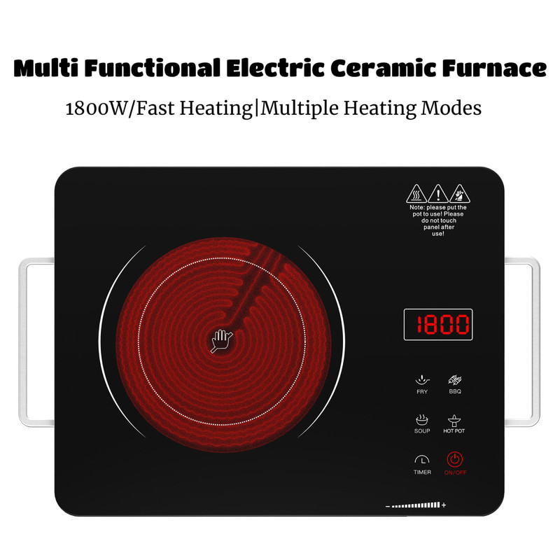 Protable Radiant Cooktop Countertop Single Burner Electric Stove Top 1800W 110V gallery