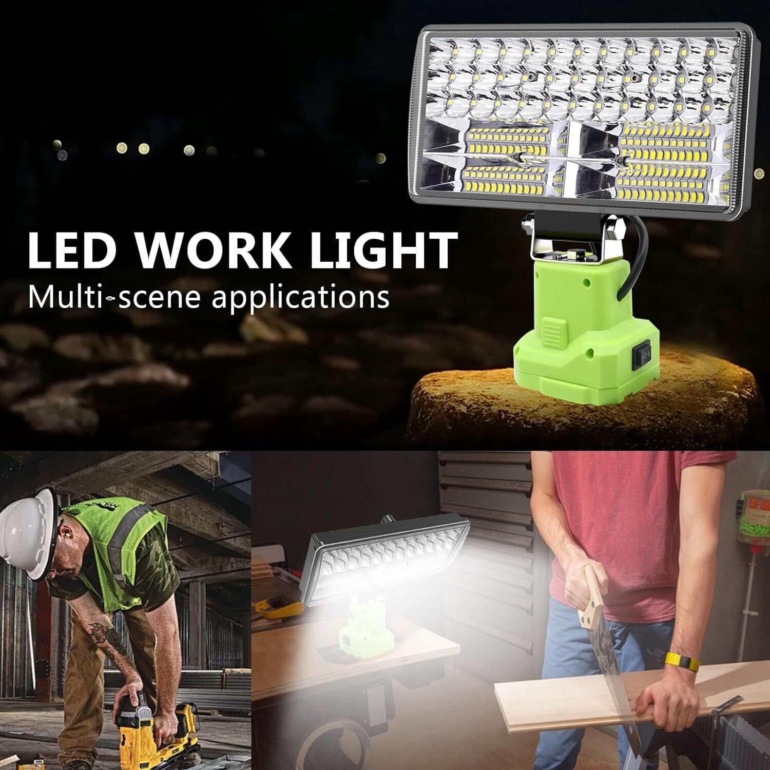 38W 6000LM Cordless Flashlight LED Work Light Flood Light For Ryobi 18V Battery gallery