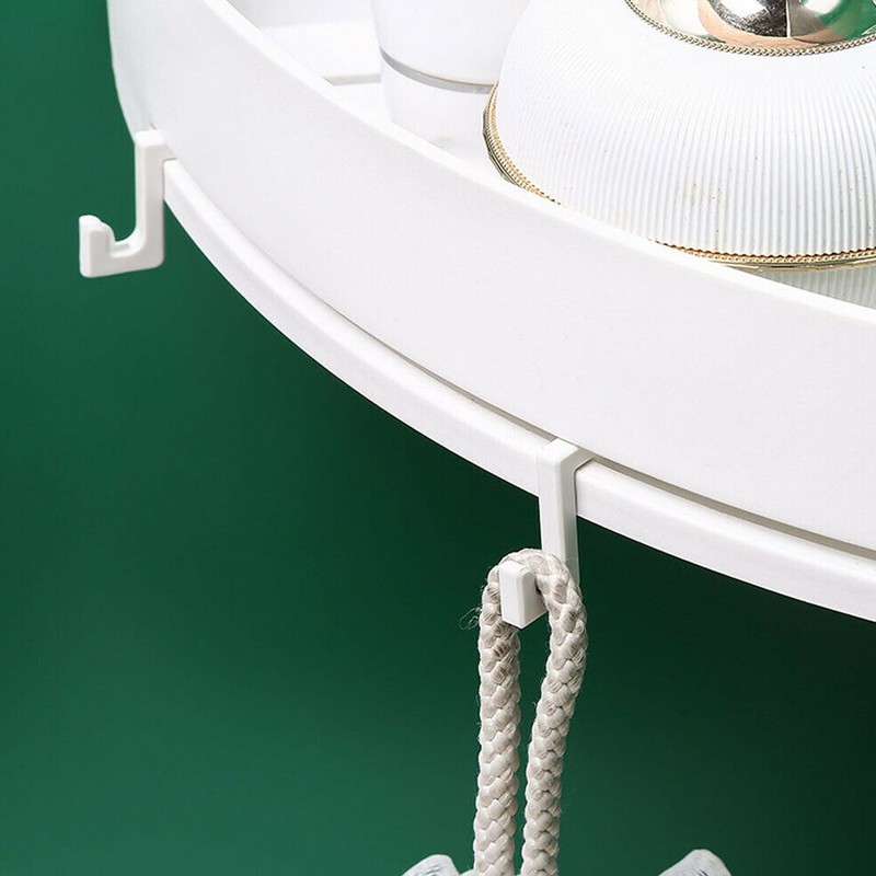 US 1-2Pc Triangular Shower Shelf Corner Storage Rack Bathroom Organizer Holder gallery