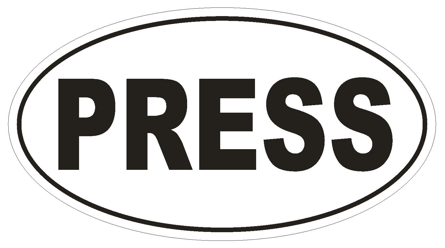 PRESS Oval Bumper Sticker or Helmet Sticker D1950 Euro Oval gallery