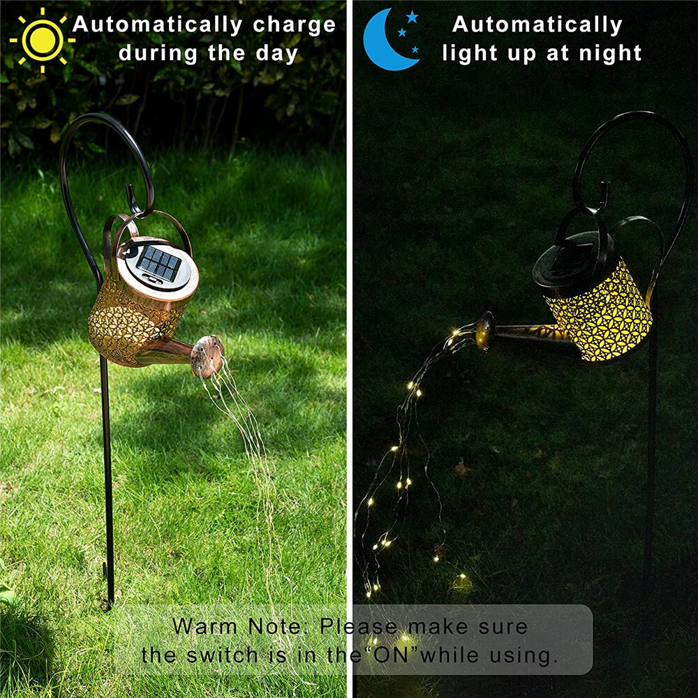 Solar Watering Can Light Garden Outdoor Waterproof Kettle Yard Art Lamp Decor US gallery