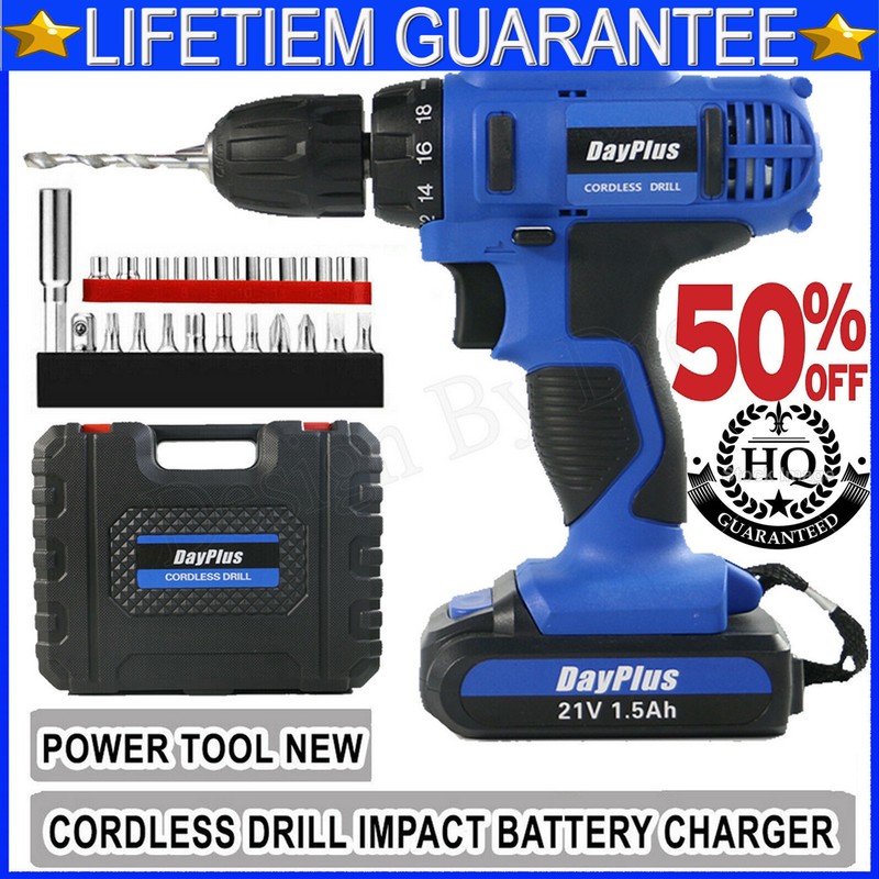 21V CORDLESS COMBI DRILL DRIVER ELECTRIC POWER SCREWDRIVER WITH BITS SET+BATTERY gallery