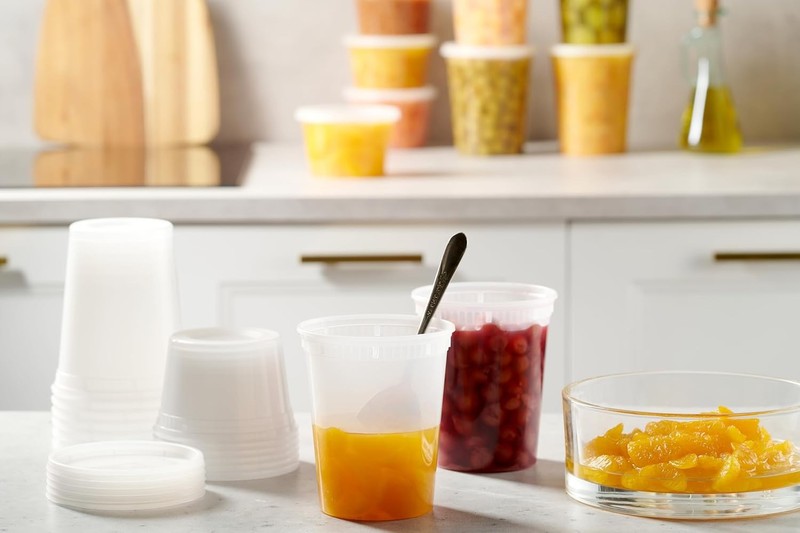 48 Pack Plastic Deli Containers with Lids (16, 32 oz 24 Each) - Food Storage gallery