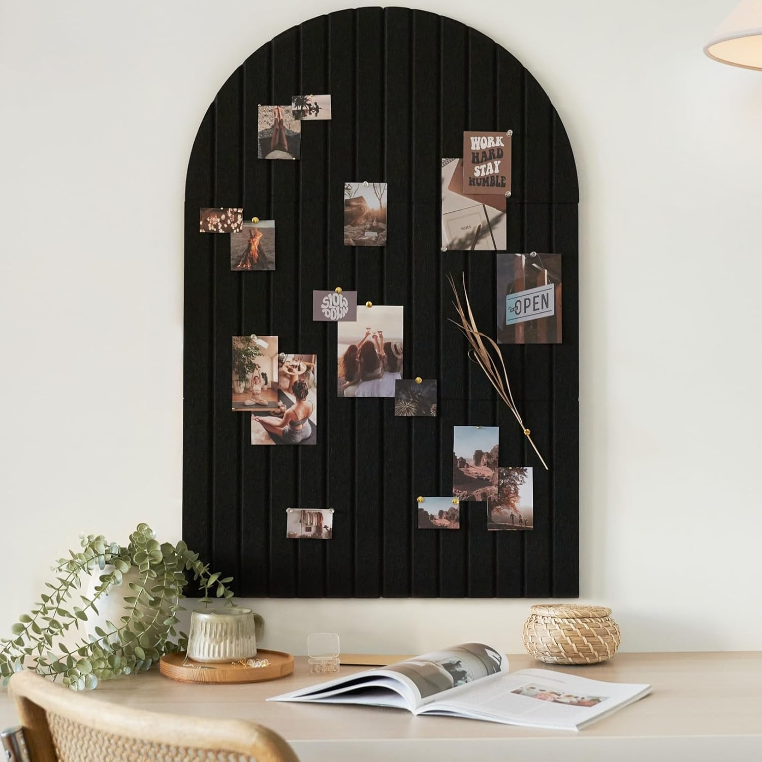 Large Arched Felt Bulletin Board - Stylish Perfectly Sized 35" X 24" Cork Board gallery