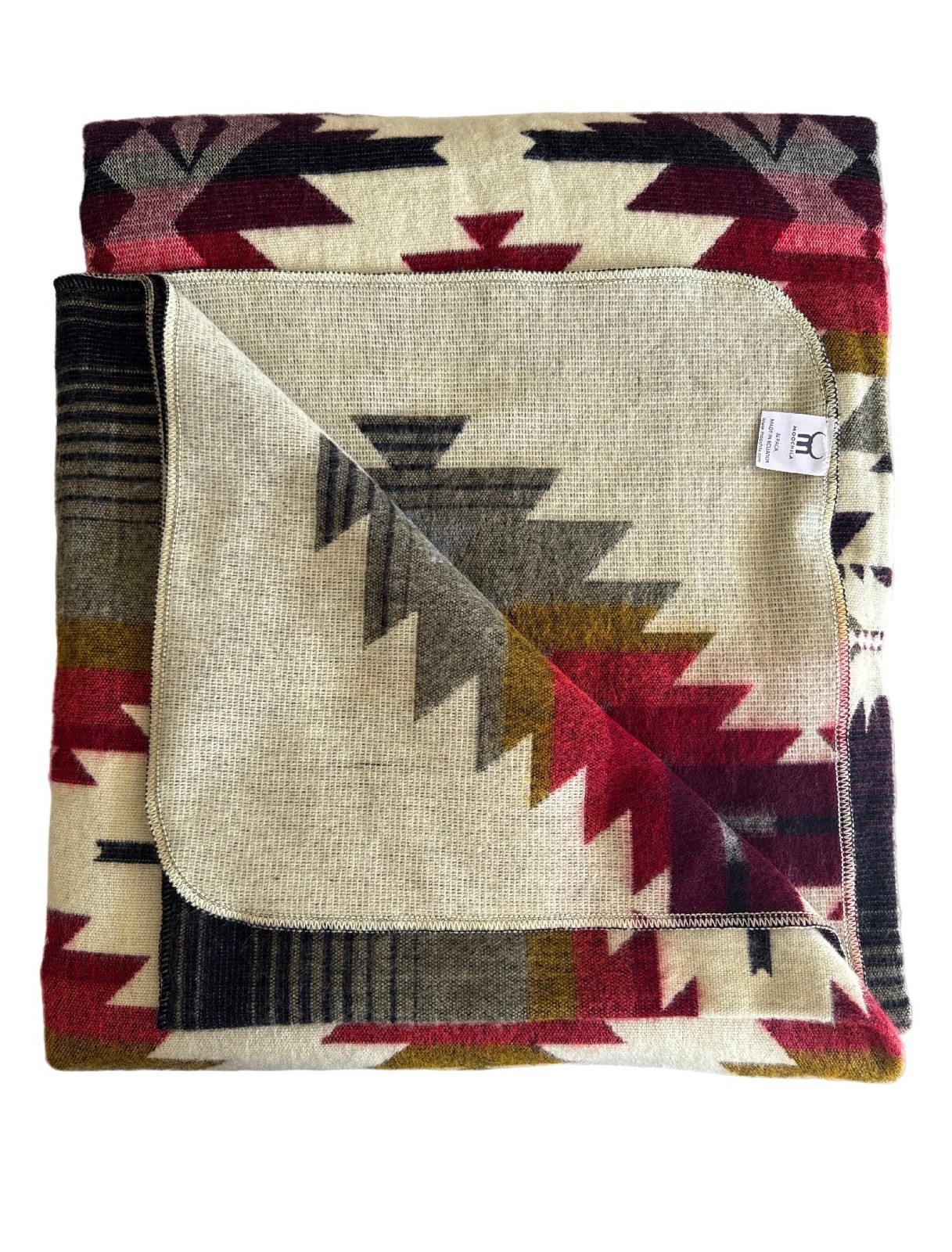 Alpaca Blanket - Cozy Colorful Native Pattern Throw - Made in Ecuador - 202622 gallery