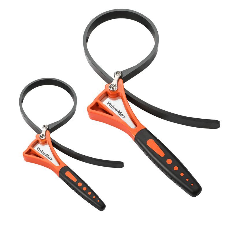 ValueMax 2PC Rubber Strap Wrench Set 4" & 6" Adjustable Straps Nylon TPR Handle gallery