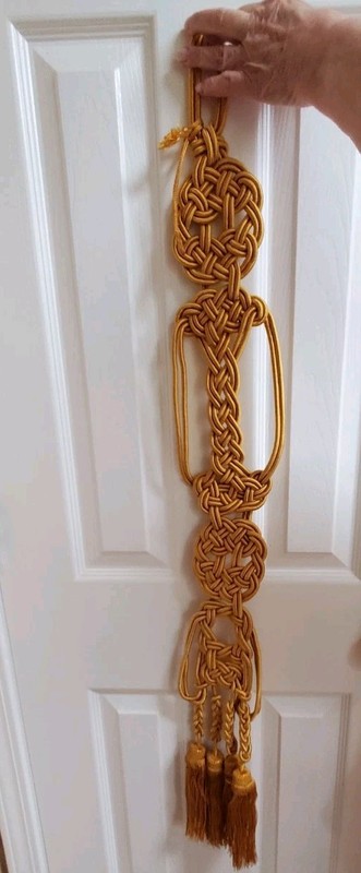 Macrame Asian Rope Tassel Wall Hanging Gold 40" Art Home Decor Boho Knots gallery
