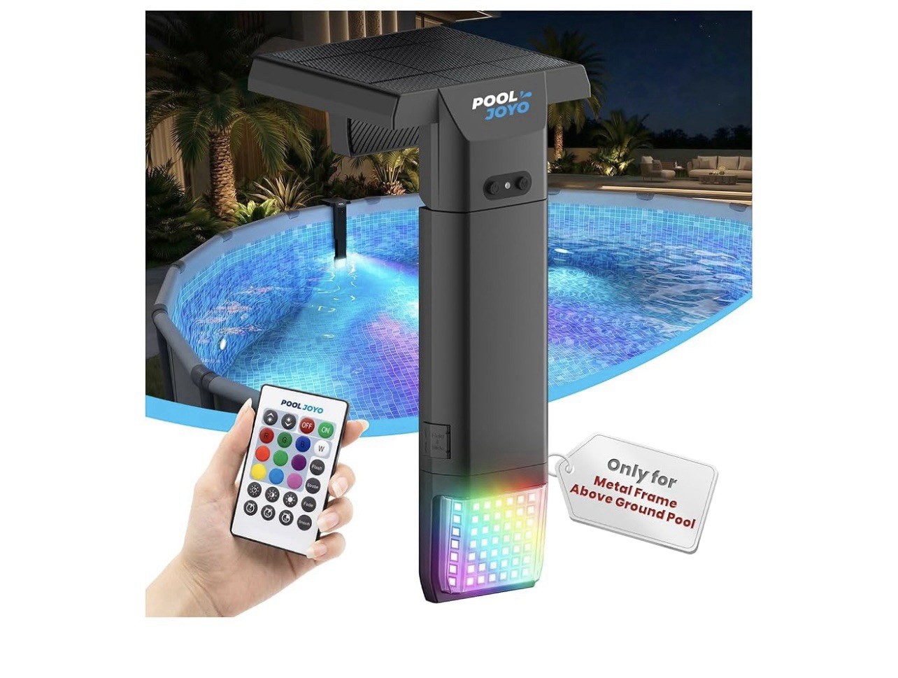 Solar Pool Lights Only for Inground Pools with Remote, 56 Leds Brighter 3-Sided gallery