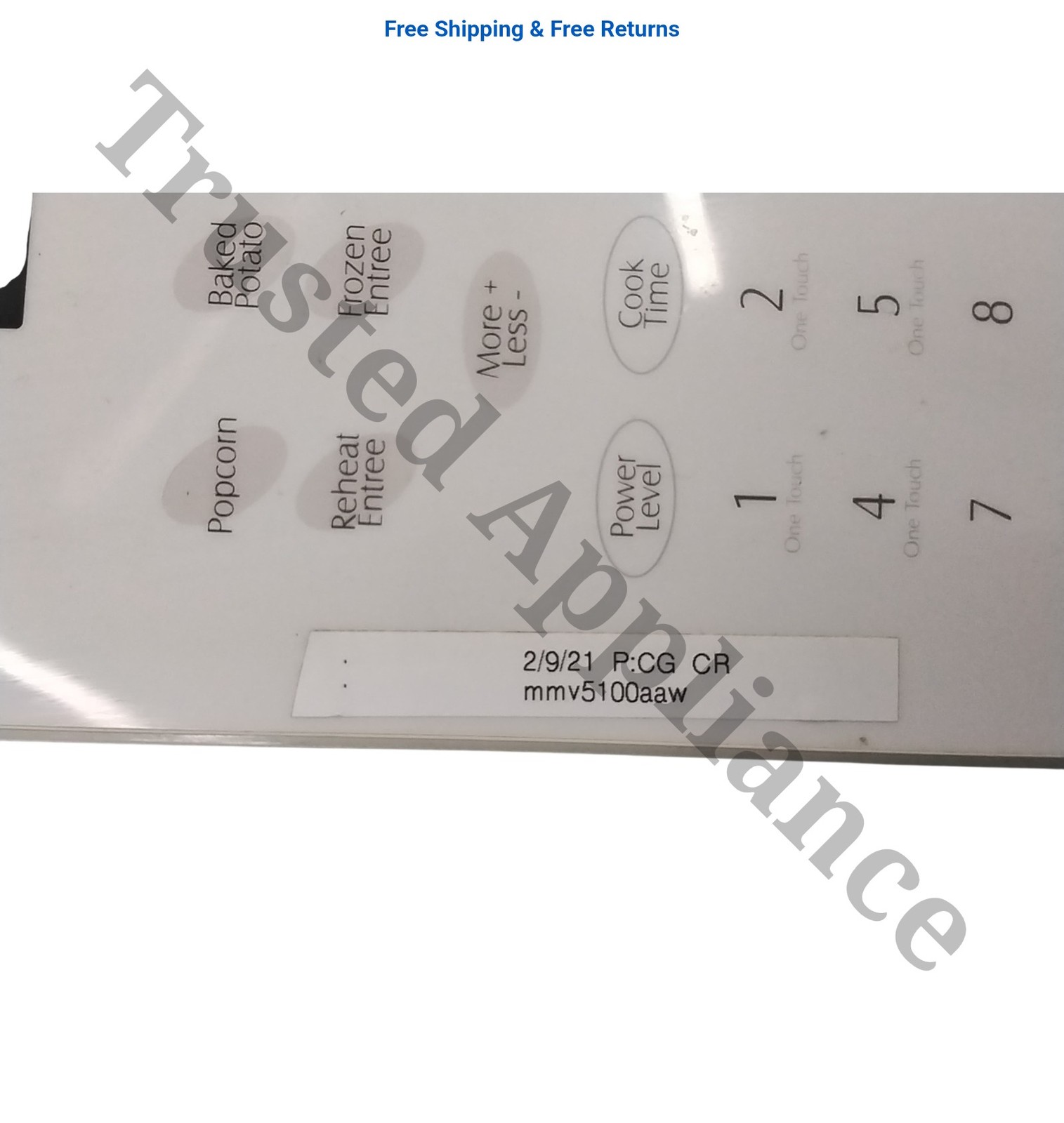 Microwave Control Panel Console 010205A White gallery