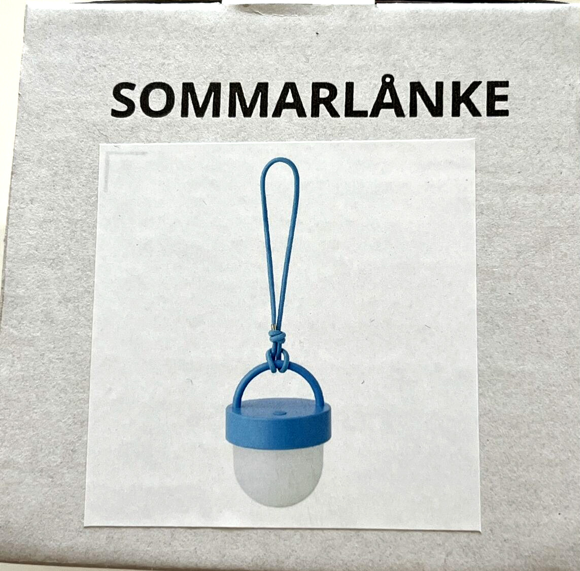 Ikea SOMMARLANKE LED pendant lamp, Blue /battery operated outdoor 3 7/8" gallery