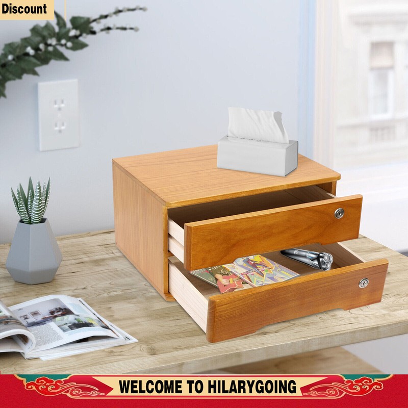 Gift Home/Office Lockable 2-Tier Desktop Storage Drawer 66.14 lbs Load-bearing gallery