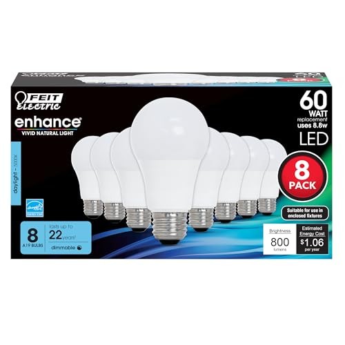 A19 LED Light Bulbs, 60W Equivalent, A19-60W (8 Pack) 5000k Daylight White gallery