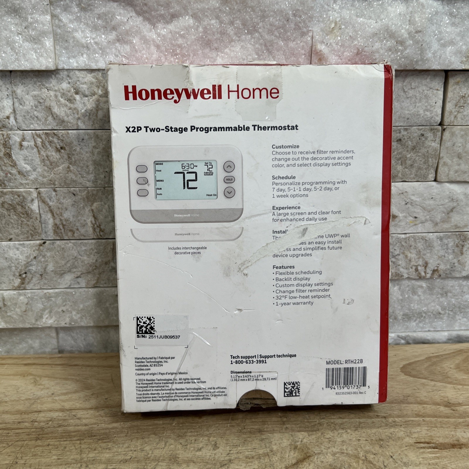 HONEYWELL RTH22B/N HOME X2P PROGRAMMABLE THERMOSTAT CONVENTIONAL AND HEAT PUMPS gallery