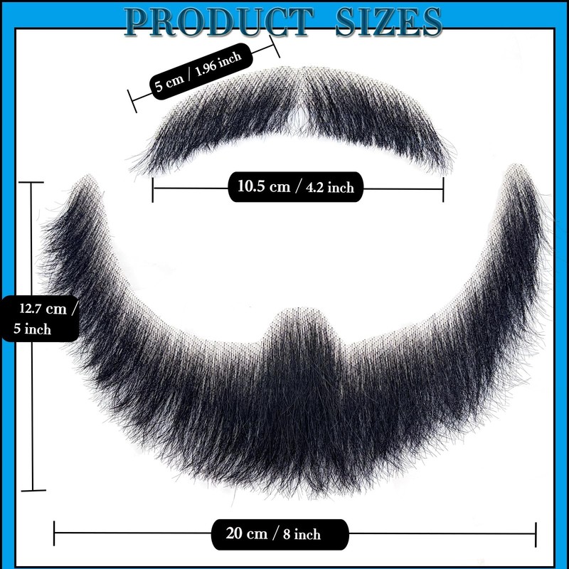 Fake Beard Realistic Mustache Large Fake goatee 100% Human Hair Full Hand Tie... gallery