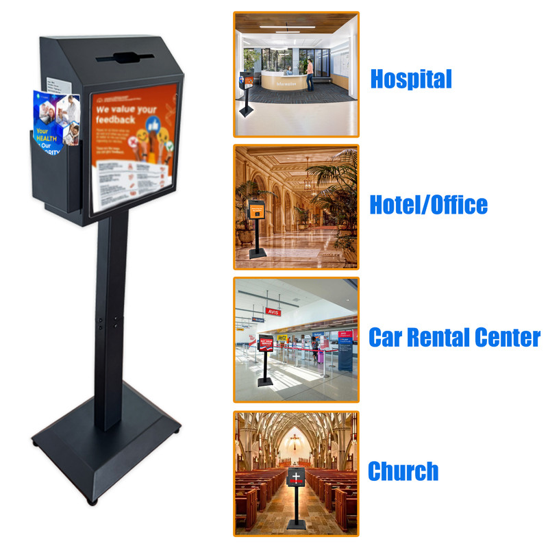 OPEN BOX Suggestion Box with Stand, Floor Standing Offering Box, Donation Box gallery