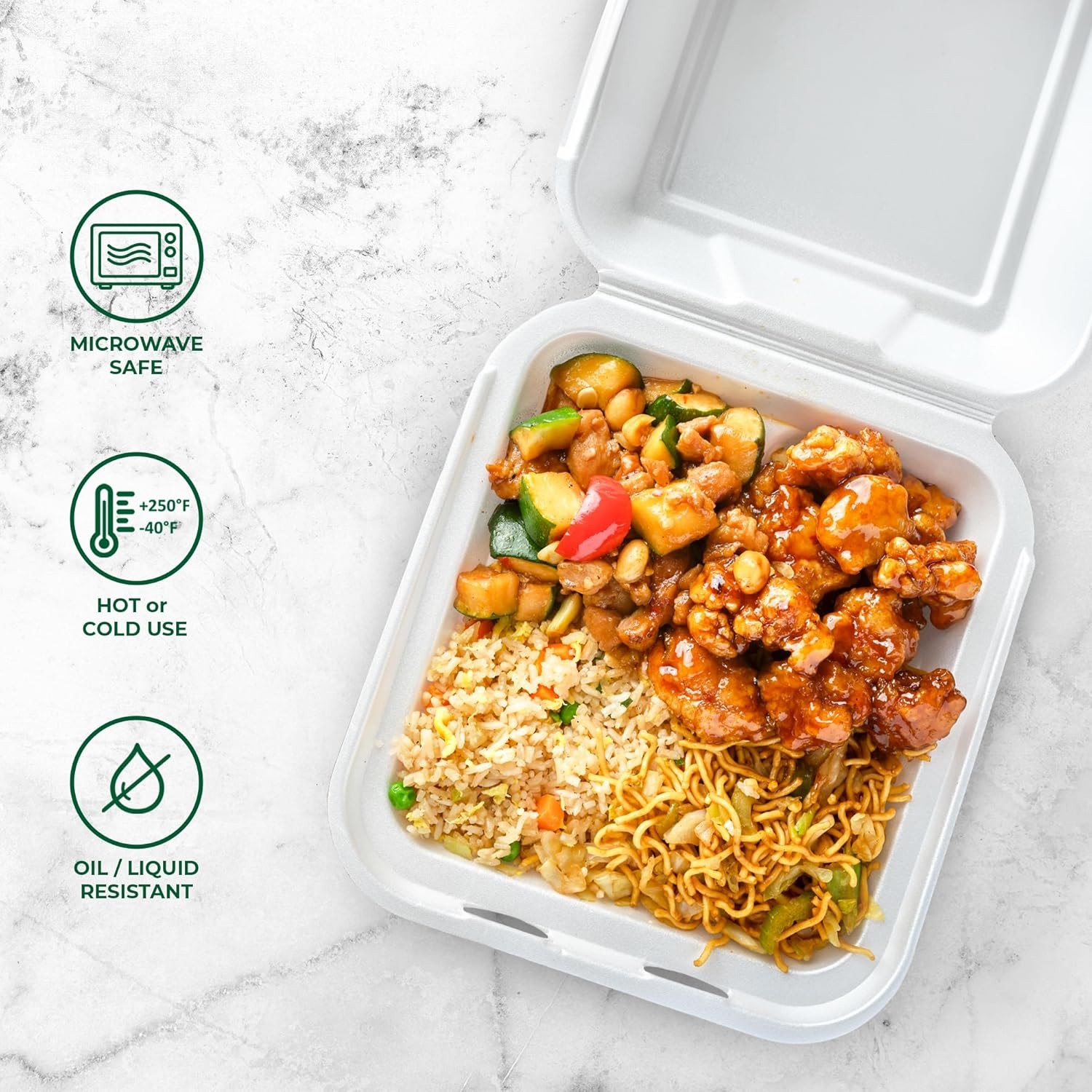 Freshware Clamshell Food Containers with Lids [8x8 200-Pack] Disposable To Go Co gallery