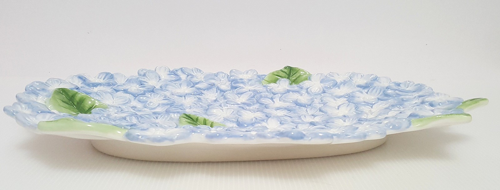 Williams Sonoma Figural Hydrangea Platter 15.5" NEW Stoneware Blue Flower Summer gallery