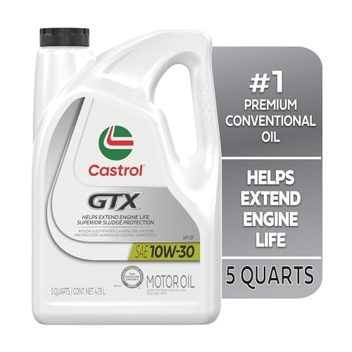 Castrol GTX 10W-30 Conventional Motor Oil, 5 Quarts 5 Quarts, Amber gallery